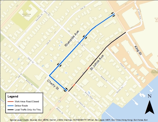 St Johns Ave Sewer Repair Project Map